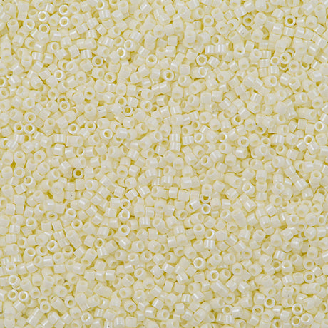 25g Miyuki Delica Seed Bead 11/0 Glazed Luster Opaque Light Buttercream DB2402