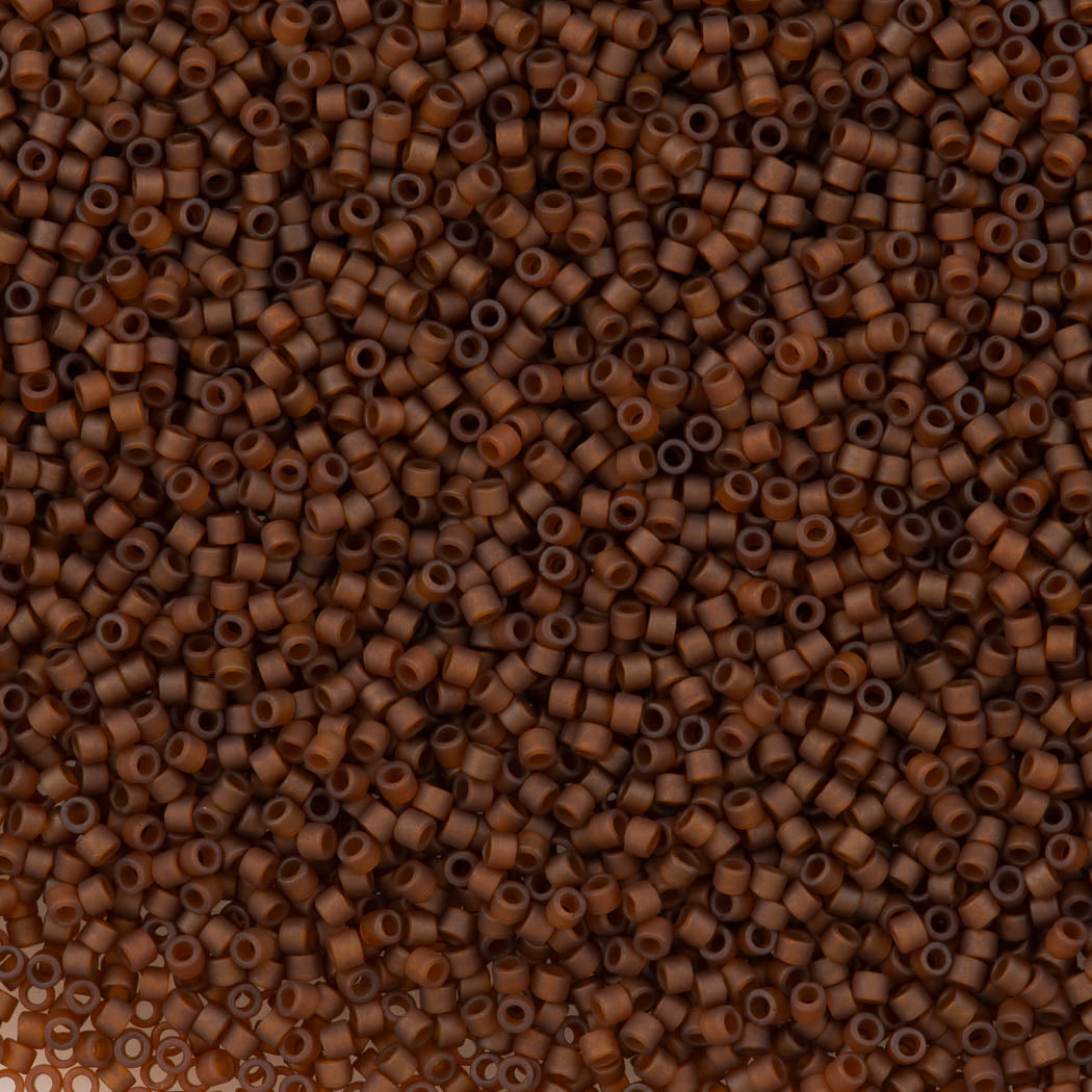 25g Miyuki Delica Seed Bead 11/0 Matte Glazed Luster Transparent Rootbeer DB2403