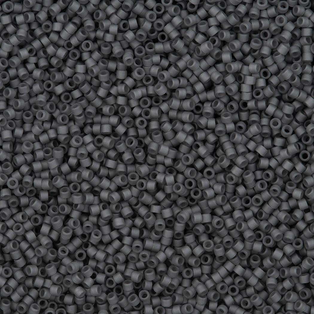 Miyuki Delica Seed Bead 11/0 Matte Glazed Luster Transparent Charcoal  2-inch Tube DB2406