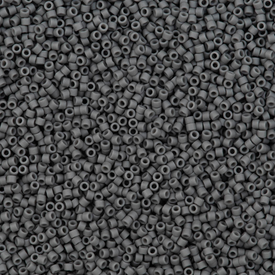 25g Miyuki Delica Seed Bead 11/0 Matte Glazed Luster Opaque Charcoal DB2409