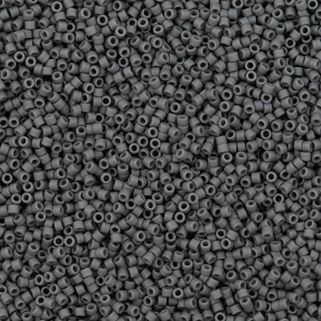 25g Miyuki Delica Seed Bead 11/0 Matte Glazed Luster Opaque Charcoal DB2409