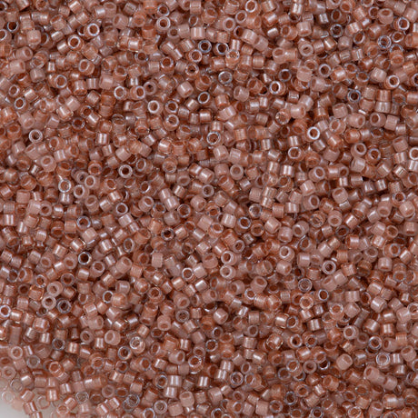 25g Miyuki Delica Seed Bead 11/0 Inside Color Lined Vintage Rose Mix DB988