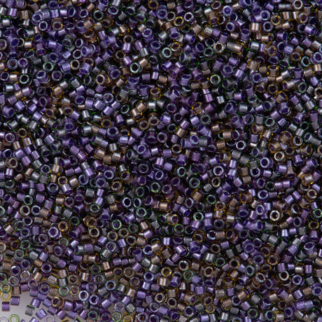 25g Miyuki Delica Seed Bead 11/0 Inside Color Lined Violet Dusk Mix DB991