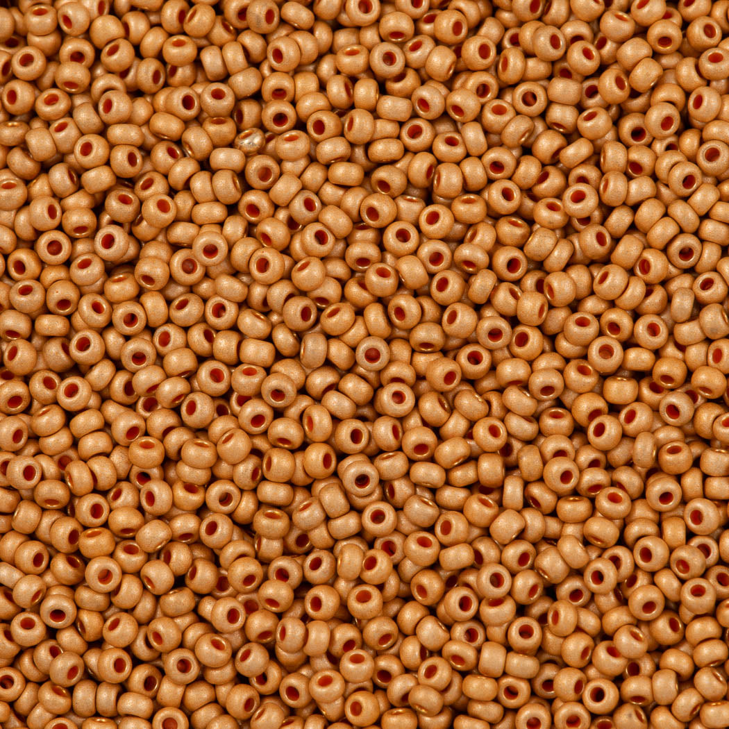 50g Czech Seed Bead 10/0 Metallic Matte Dark Gold (18583)