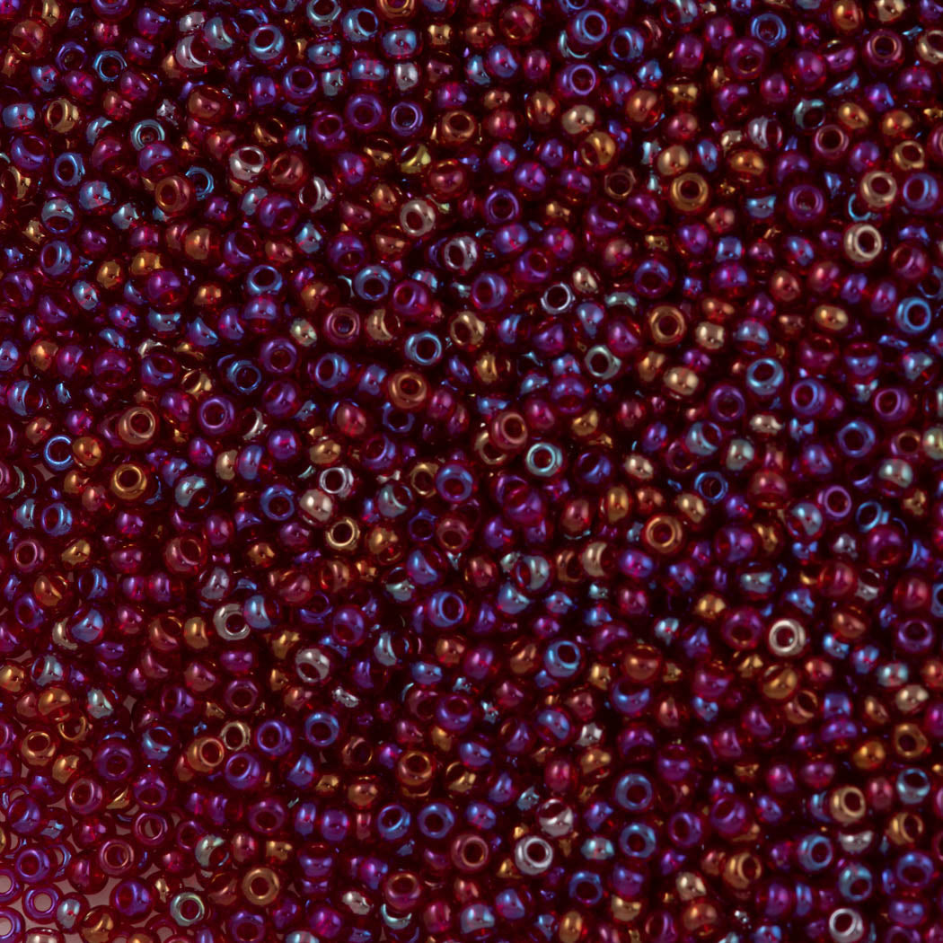 Czech Seed Bead 10/0 Transparent Plum Red Iris (91120)