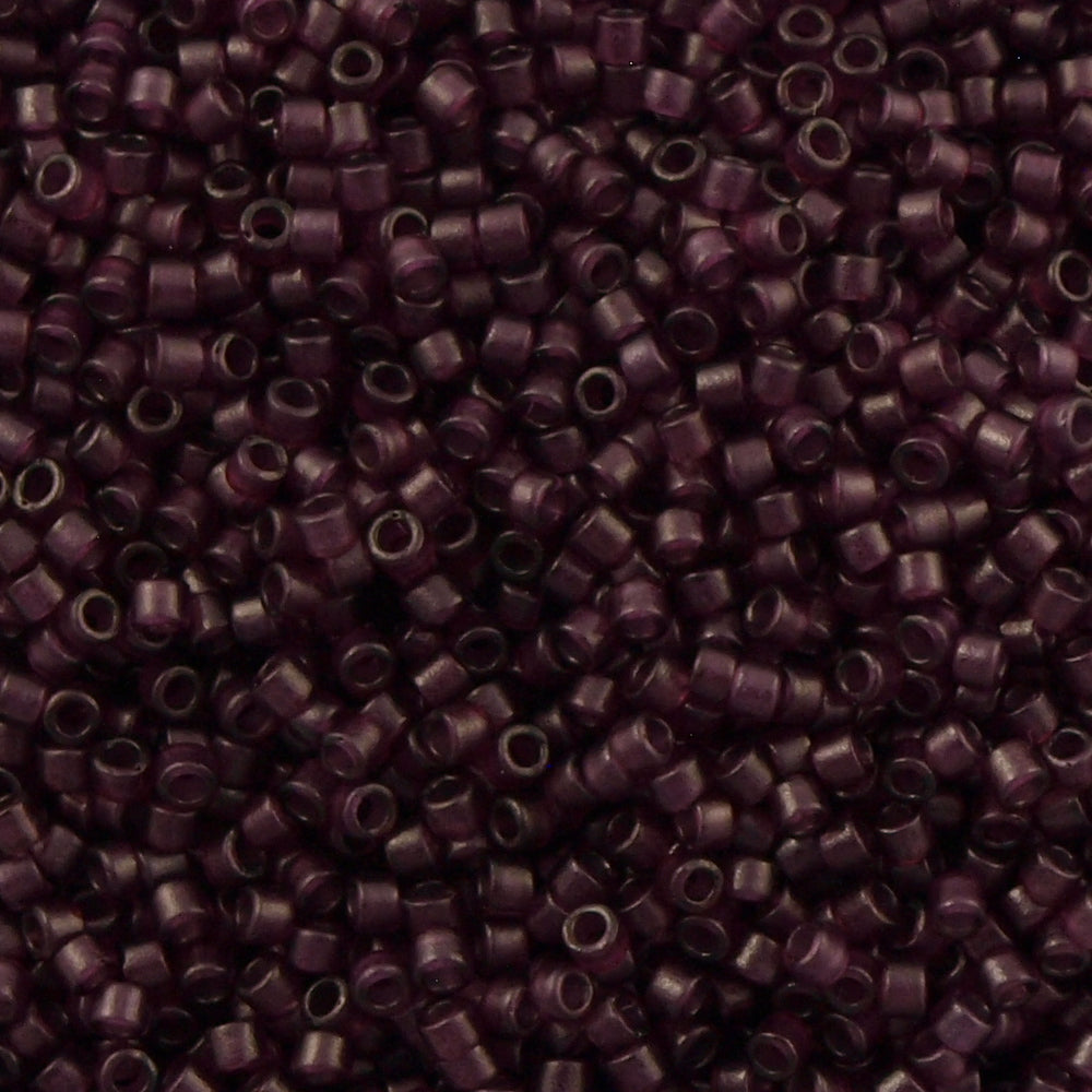 Miyuki Delica Seed Bead 11/0 Matte Transparent Dyed Eggplant 2-inch Tube DB784