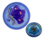 Czech 18mm Butterfly Button Cobalt and Purple Pansy AB