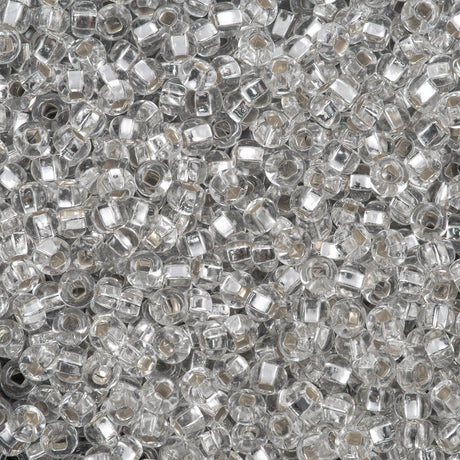 Czech Seed Bead 6/0 Silver Lined Crystal (78102)