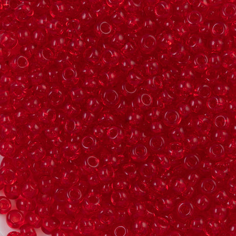 Czech Seed Bead 8/0 Transparent Light Ruby (90070)
