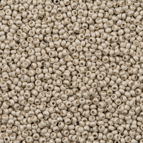 50g Czech Seed Bead 10/0 Matte Metallic Silver (18503M)