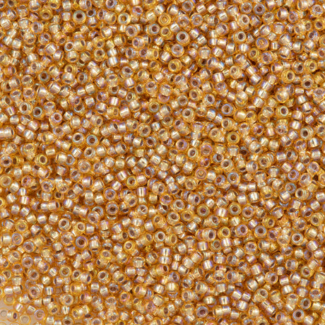 50g Miyuki Round Seed Bead 11/0 Silver Lined Gold AB (1003)