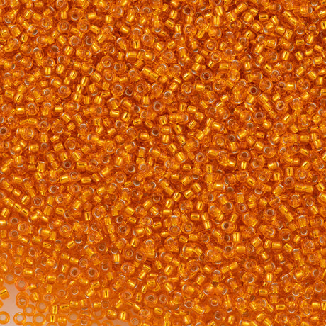 50g Miyuki Round Seed Bead 11/0 Silver Lined Orange (8)