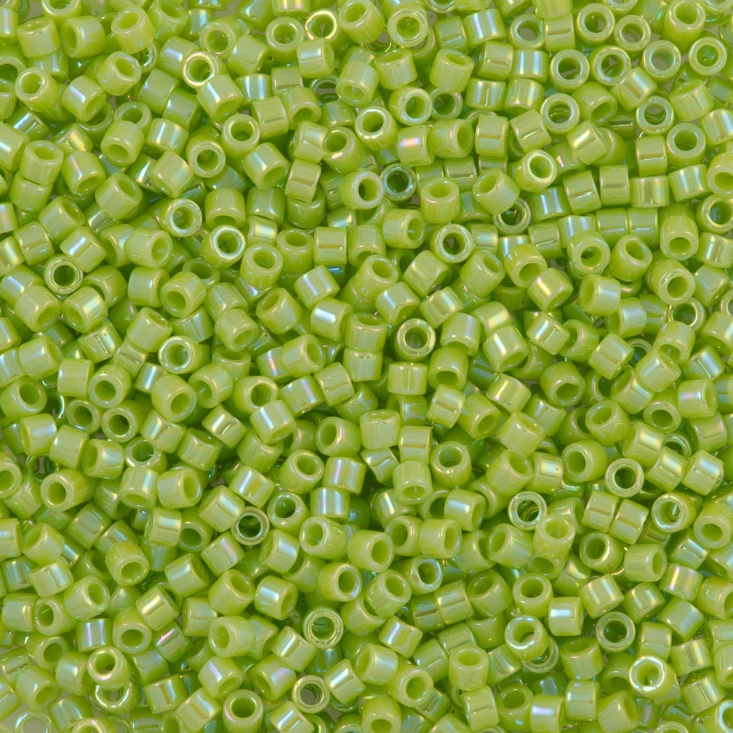 Miyuki Delica Seed Bead 11/0 Opaque Lime AB 2-inch Tube DB169