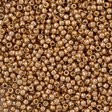 50g Toho Round Seed Bead 11/0 PermaFinish Galvanized Golden Fleece (592PF)