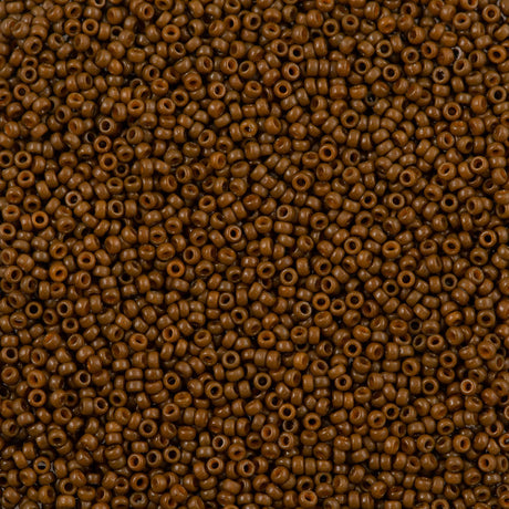 50g Miyuki Round Seed Bead 11/0 Duracoat Dyed Opaque Cognac (4492)