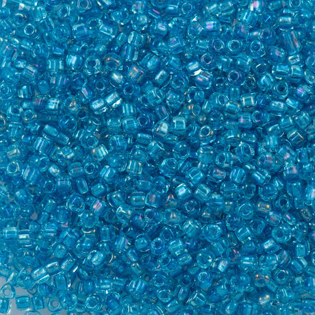 Miyuki Triangle Seed Bead 10/0 Sparkle Blue Lined Aqua AB (1823)