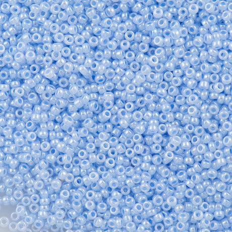 8g Miyuki Round Seed Bead 11/0 Light Blue Ceylon (524)