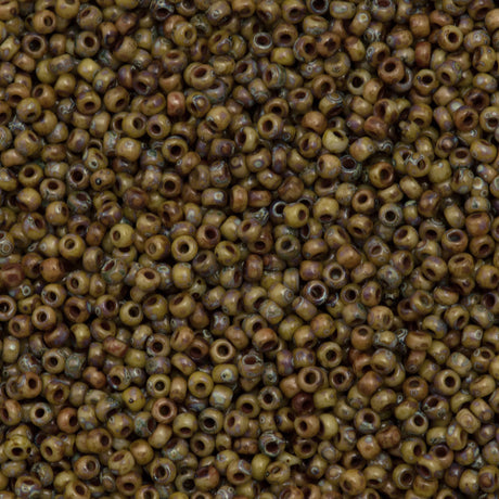 50g Miyuki Round Seed Bead 11/0 Opaque Brown Picasso (4517)