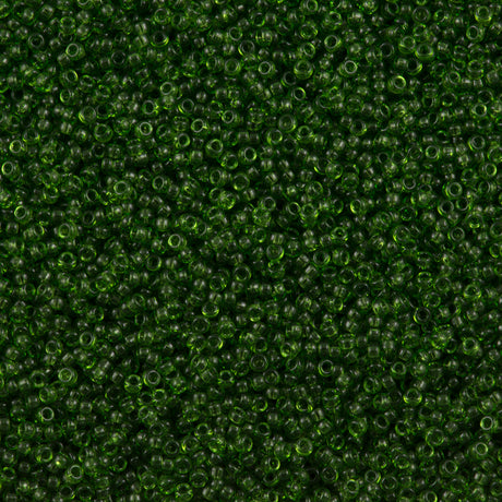 50g Miyuki Round Seed Bead 11/0 Transparent Olive Green (158)