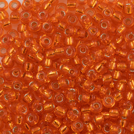 Miyuki Round Seed Bead 6/0 Silver Lined Orange (138S)