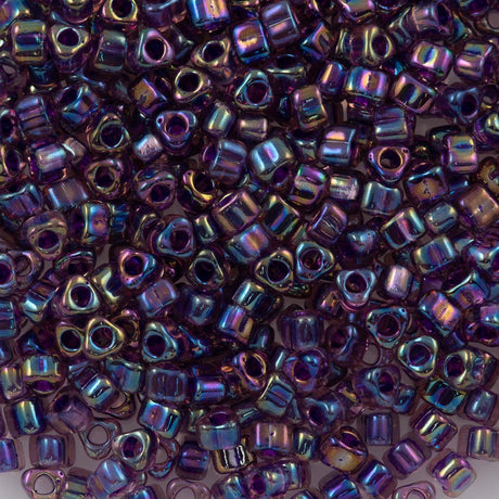 Miyuki Triangle Seed Bead 8/0 Light Rose Inside Color Lined Violet (1832)