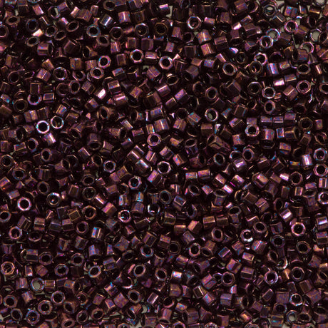 Miyuki Hex Cut Delica Seed Bead 10/0 Metallic Dark Raspberry 2-inch Tube DBMC12