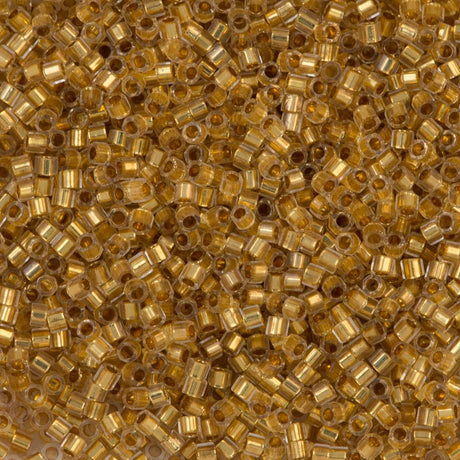 Miyuki Hex Cut Delica Seed Bead 10/0 24kt Gold Lined Crystal 5 grams DBMC33