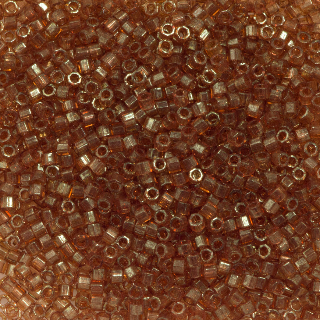 Miyuki Hex Cut Delica Seed Bead 10/0 Topaz Gold Luster 2-inch Tube DBMC121