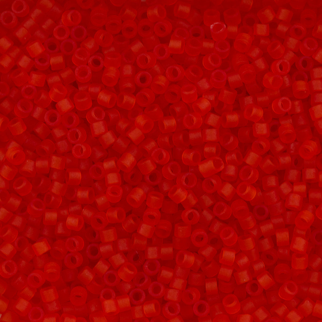 25g Miyuki Delica seed bead 11/0 Matte Transparent Red DB745