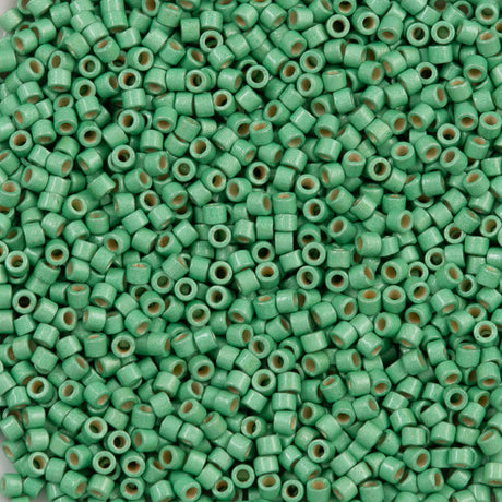 25g Miyuki Delica Seed Bead 11/0 Duracoat Galvanized Matte Dark Mint Green DB1844F