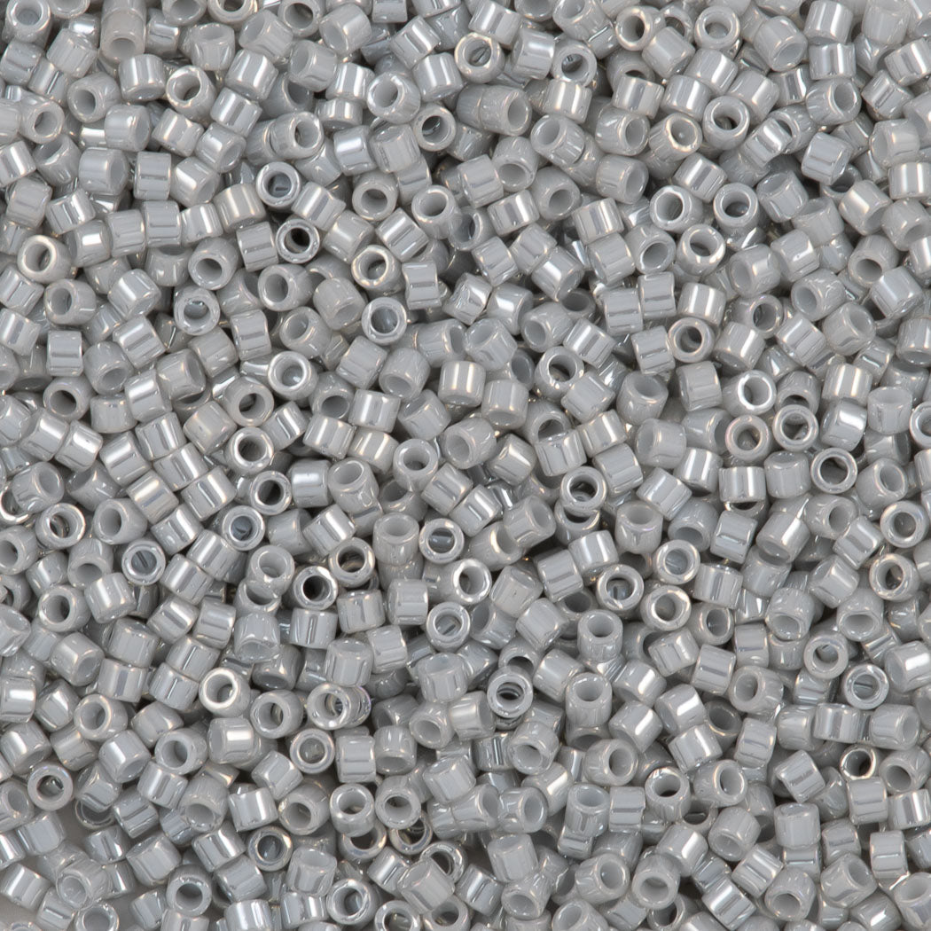 25g Miyuki Delica Seed Bead 11/0 Opaque Grey Gold Luster DB252