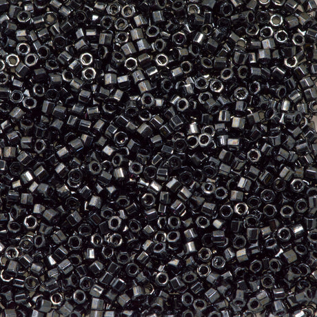 Miyuki Hex Cut Delica Seed Bead 8/0 Gunmetal 2-inch Tube DBLC1