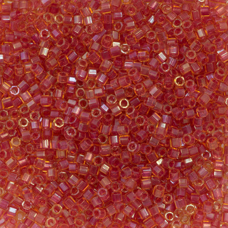 Miyuki Hex Cut Delica Seed Bead 8/0 Strawberry Ice AB 2-inch Tube DBLC62