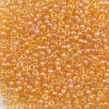 50g Miyuki Round Seed Bead 11/0 Transparent Light Amber AB (251)