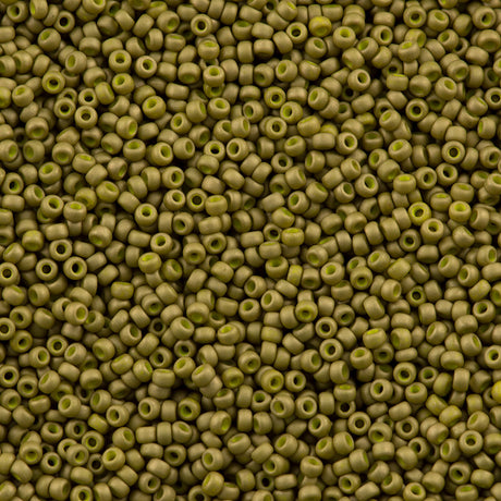 Miyuki Round Seed Bead 11/0 Opaque Matte Yellow Green (2032)