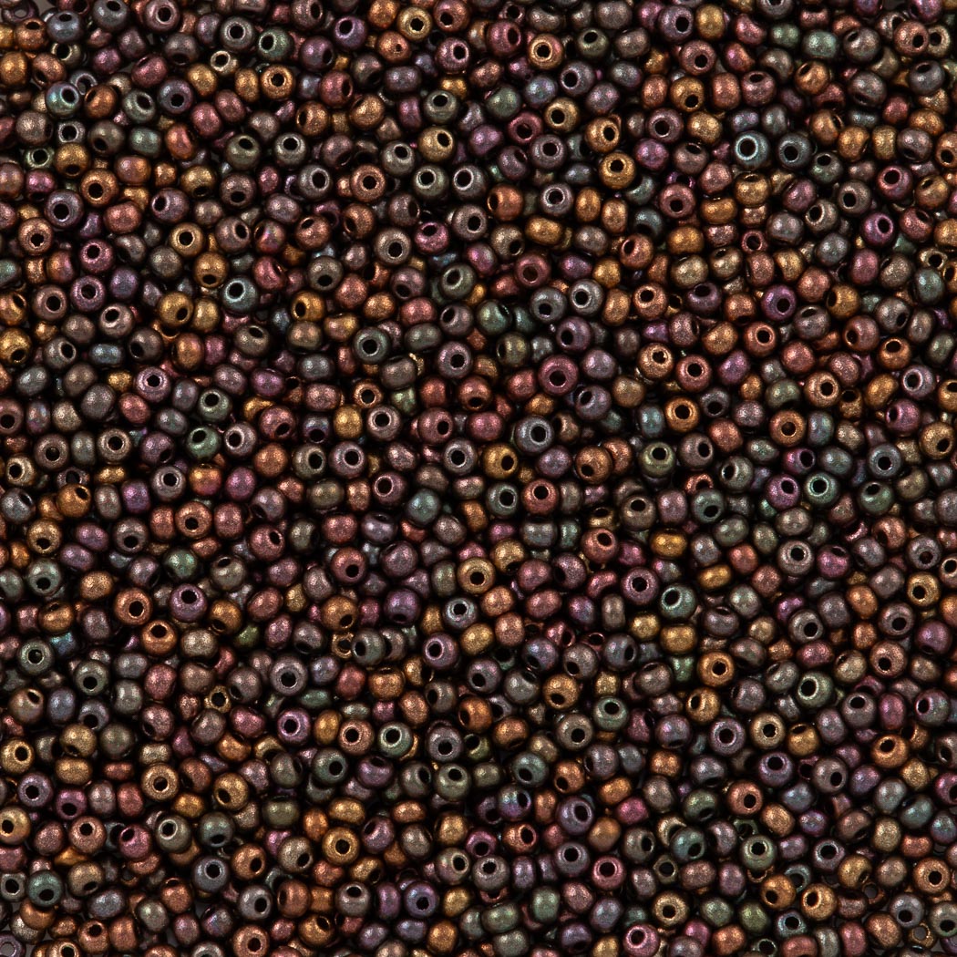 Czech Seed Bead 11/0 Opaque Dark Bronze AB (01640)