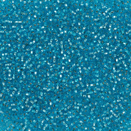 Czech Seed Bead 11/0 Aqua Silver Lined (67010)