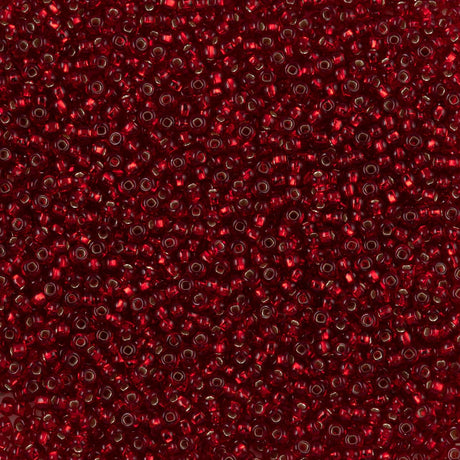 Czech Seed Bead 11/0 Ruby Silver Lined (97090)