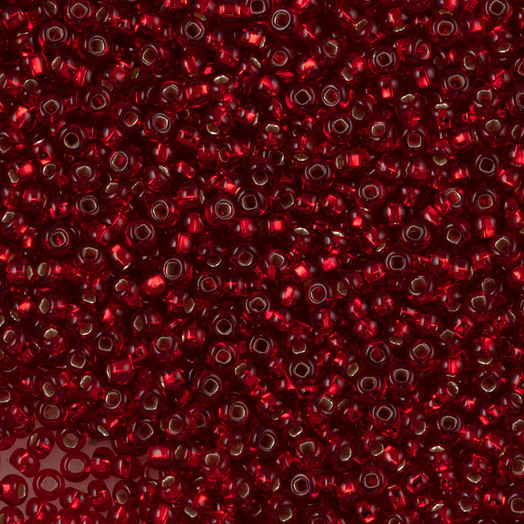 Czech Seed Bead 6/0 Silver Lined Ruby (97090)