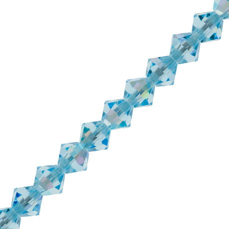 21 Preciosa Crystal 6mm Bicone Bead Aqua Bohemica AB (60010AB)