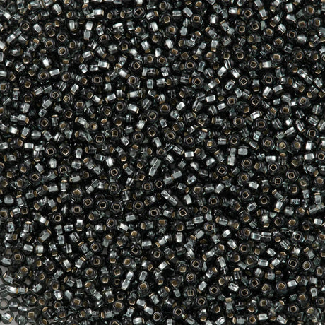 Czech Seed Bead 8/0 Black Diamond Silver Lined (47010)