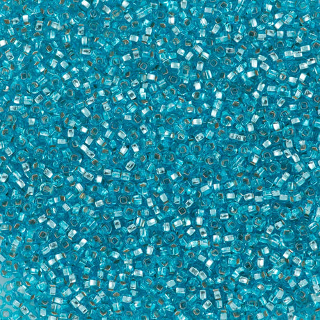 Czech Seed Bead 8/0 Silver Lined Light Aqua (67000)