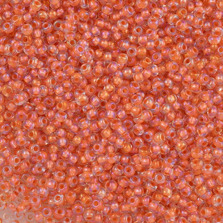 Czech Seed Bead 6/0 Inside Color Lined Peach AB (58589)