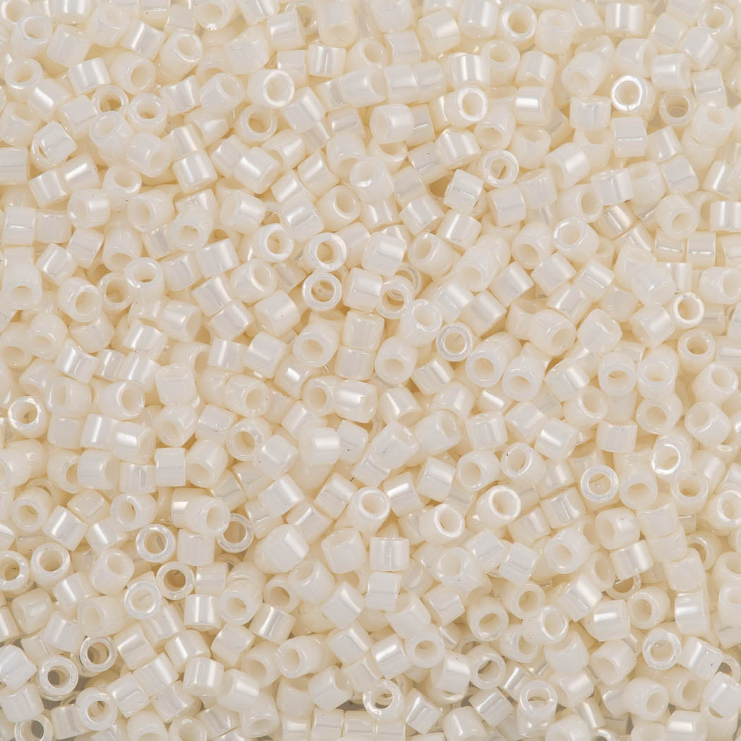 Miyuki Delica Seed Bead 11/0 Opaque Luster Eggshell 2-inch Tube DB203