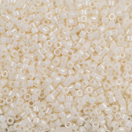 25g Miyuki Delica seed bead 11/0 Opaque Luster Eggshell DB203