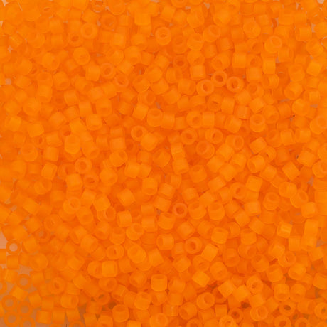 Miyuki Delica Seed Bead 11/0 Matte Transparent Orange 2-inch Tube DB744