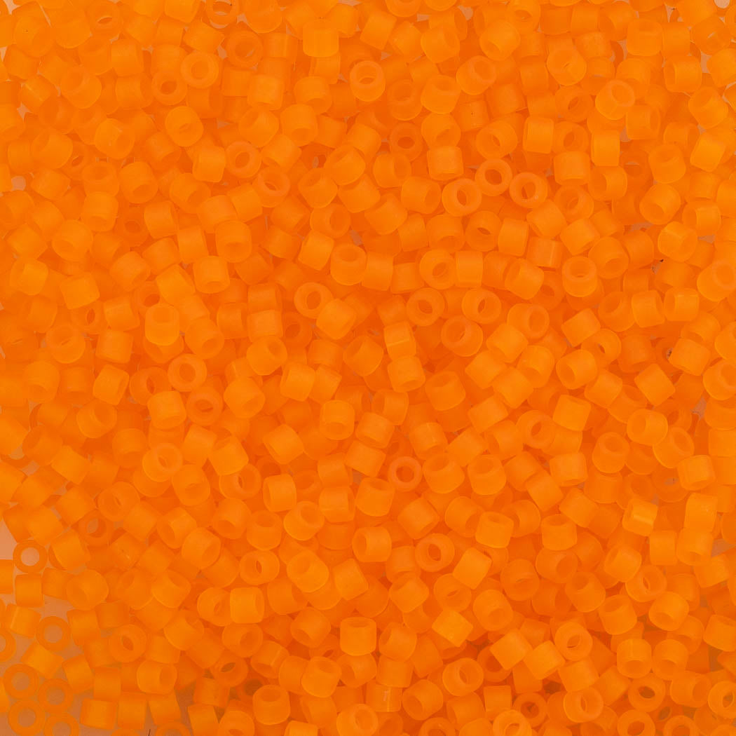 25g Miyuki Delica Seed Bead 11/0 Matte Transparent Orange DB744