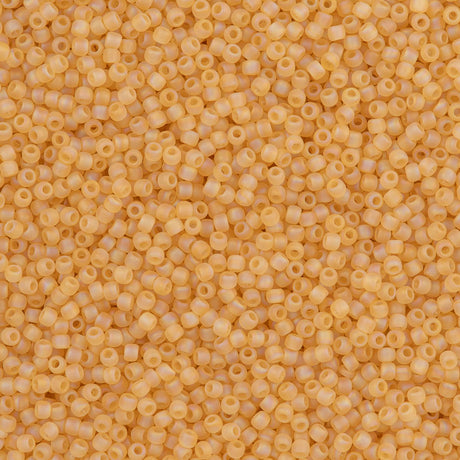 50g Toho Round Seed Bead 11/0 Transparent Matte Amber AB (162F)