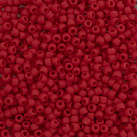 Toho Round Seed Bead 8/0 Opaque Matte Orange Red (45AF)