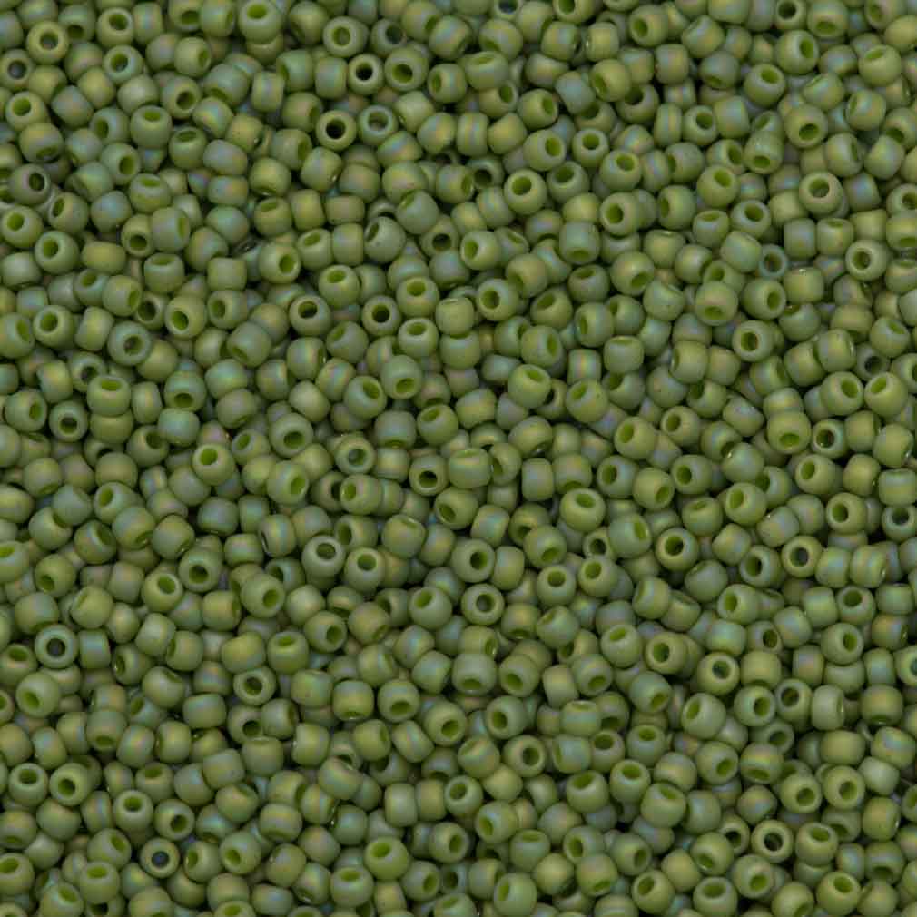 50g Toho Round Seed Bead 8/0 Semi Glazed Honeydew AB (2632F)